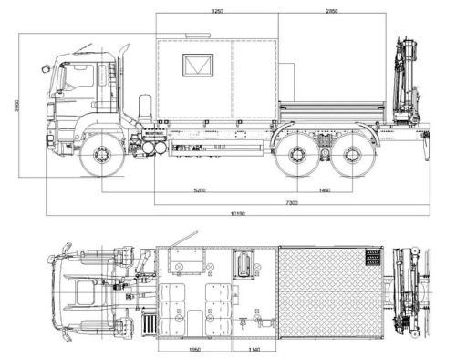 Передвижная мастерская SITRAK C7H 6x6 c КМУ